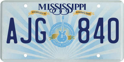 MS license plate AJG840