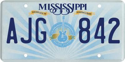 MS license plate AJG842