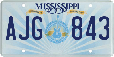 MS license plate AJG843