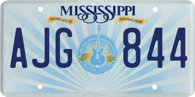 MS license plate AJG844