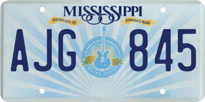 MS license plate AJG845