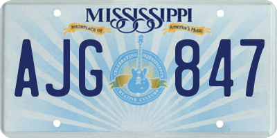 MS license plate AJG847