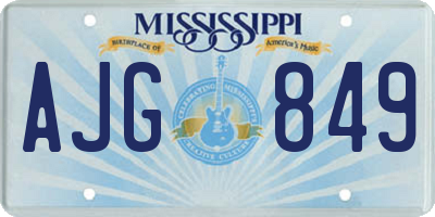 MS license plate AJG849