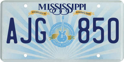 MS license plate AJG850