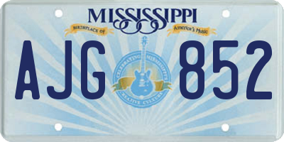 MS license plate AJG852
