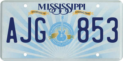 MS license plate AJG853