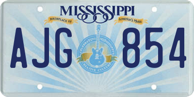 MS license plate AJG854