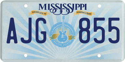 MS license plate AJG855