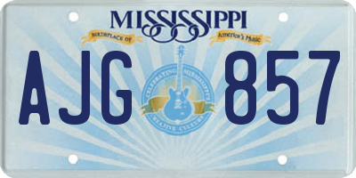 MS license plate AJG857
