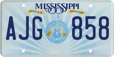MS license plate AJG858