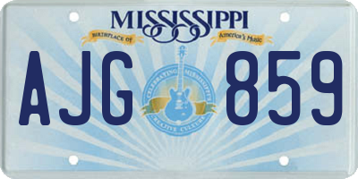 MS license plate AJG859