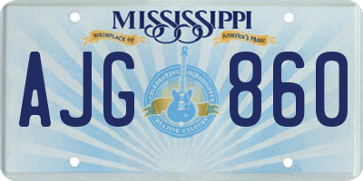 MS license plate AJG860