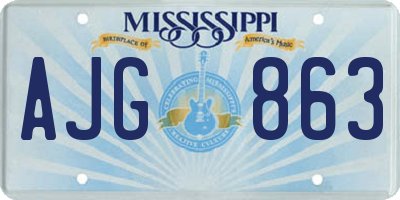 MS license plate AJG863