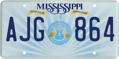 MS license plate AJG864