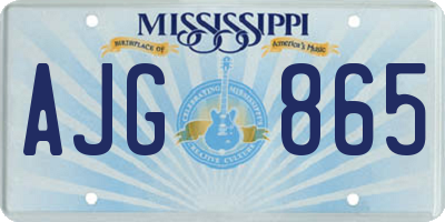 MS license plate AJG865
