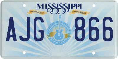 MS license plate AJG866