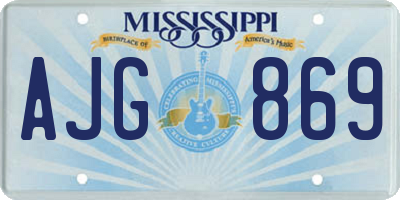 MS license plate AJG869