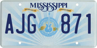 MS license plate AJG871
