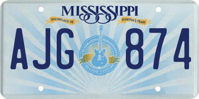 MS license plate AJG874