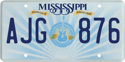 MS license plate AJG876