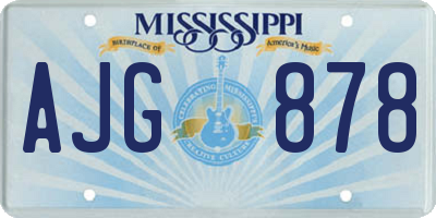 MS license plate AJG878