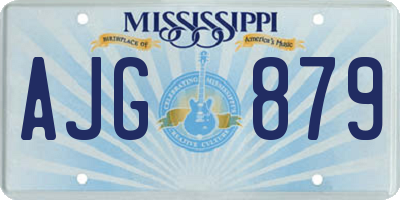 MS license plate AJG879