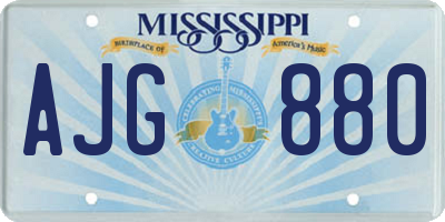 MS license plate AJG880