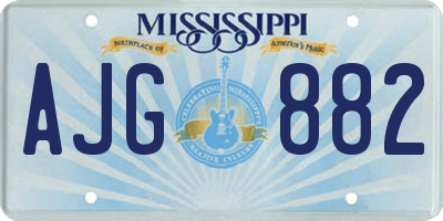 MS license plate AJG882