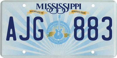 MS license plate AJG883