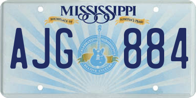 MS license plate AJG884