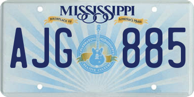 MS license plate AJG885