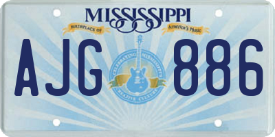 MS license plate AJG886
