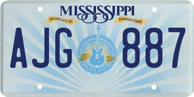 MS license plate AJG887