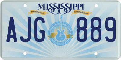 MS license plate AJG889