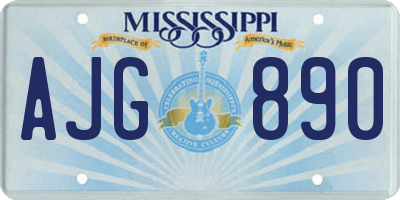 MS license plate AJG890