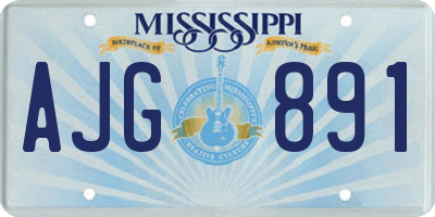 MS license plate AJG891