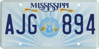 MS license plate AJG894