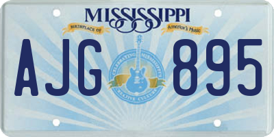 MS license plate AJG895