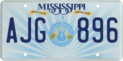 MS license plate AJG896