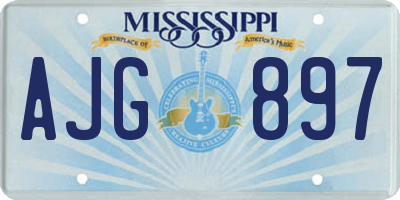 MS license plate AJG897