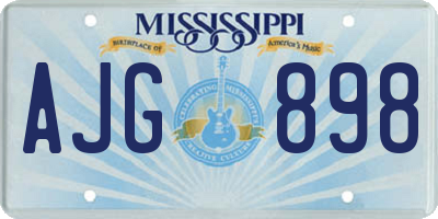 MS license plate AJG898