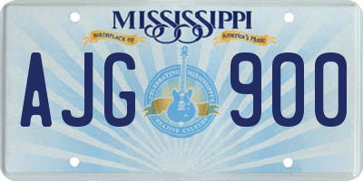 MS license plate AJG900