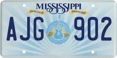 MS license plate AJG902
