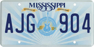 MS license plate AJG904
