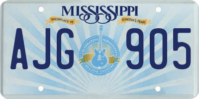 MS license plate AJG905