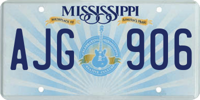 MS license plate AJG906