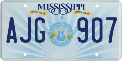 MS license plate AJG907