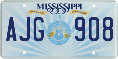 MS license plate AJG908