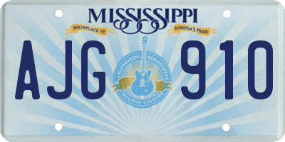 MS license plate AJG910