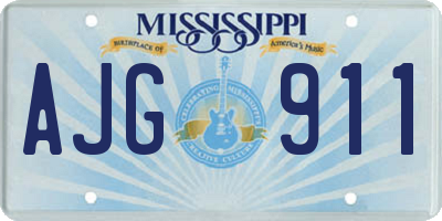 MS license plate AJG911
